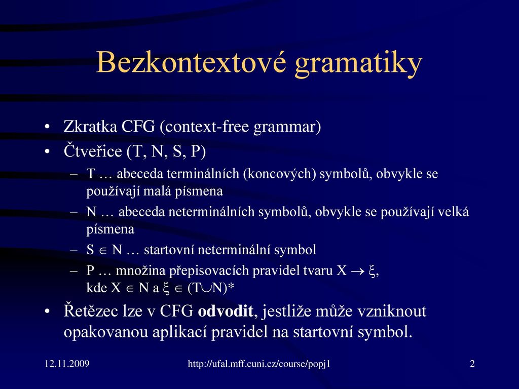 Morfologická analýza Bezkontextové gramatiky ppt stáhnout